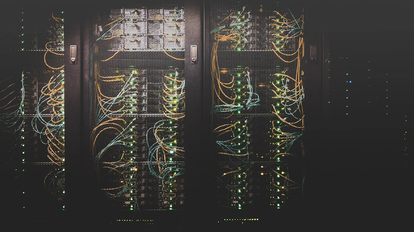 Clean server racks representing fiber network infrastructure